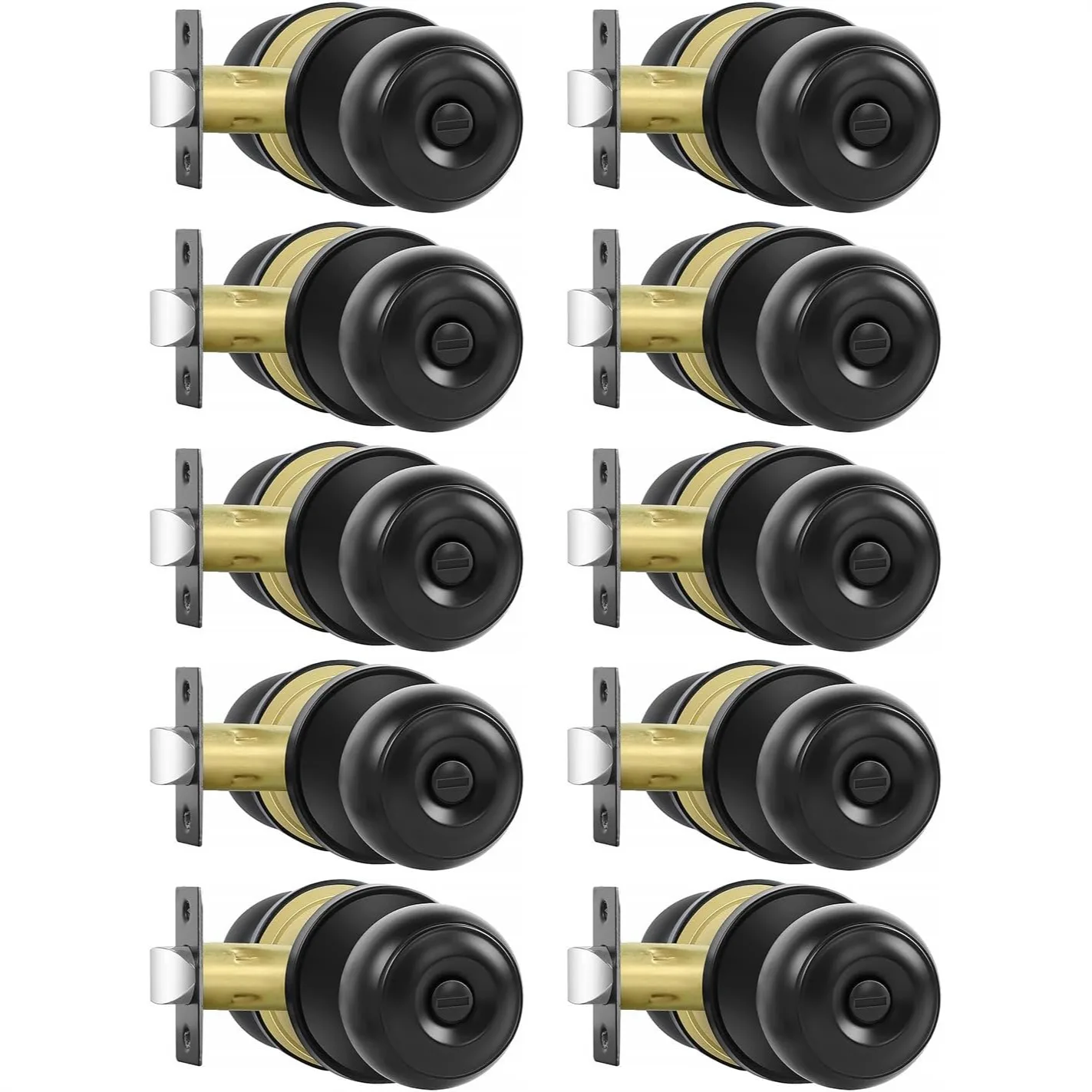 Privacy Door Knobs 10 Pack Matte Black with Lock for Bed Bath Interior Keyless Locksets Reversible Round Door Handles
Privacy Door Knobs 10 Pack Matte Black with Lock for Bed Bath Interior Keyless Locksets Reversible Round Door Handles