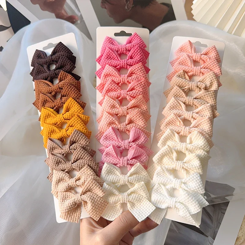 10Pcs Soft Cotton Bow Hairpin Girl Sweet Design Hairpin Color Block Delicate Hairgripe Barrettes Child Accessories
10Pcs Soft Cotton Bow Hairpin Girl Sweet Design Hairpin Color Block Delicate Hairgripe Barrettes Child Accessories