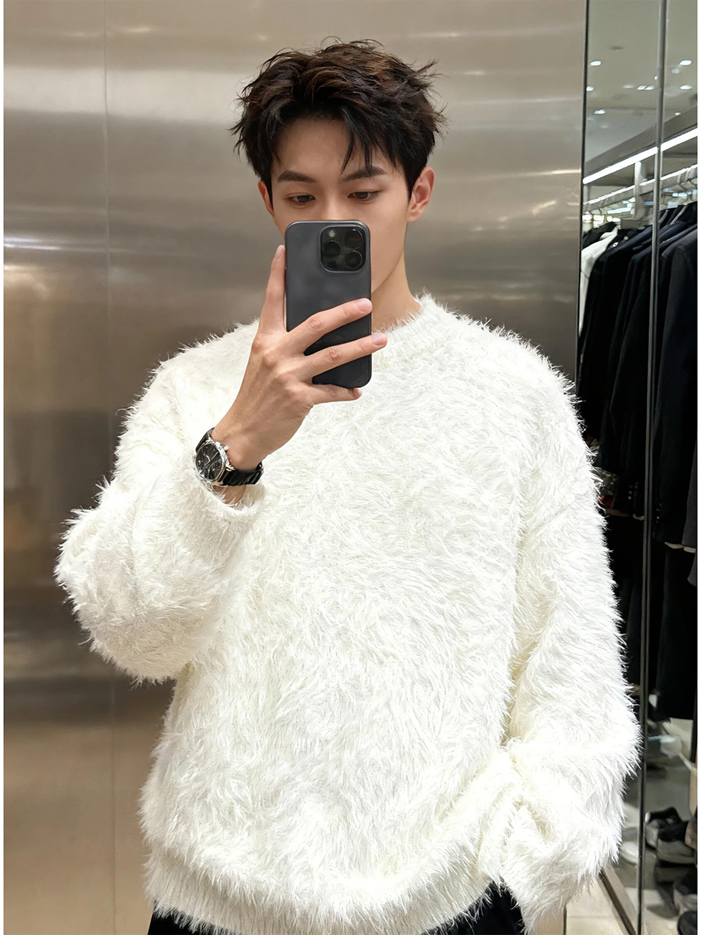 White Mink Sweater Men's Winter Camere Lazy Sle Soft Knitted irt Boys' Base Layer irt Warm Thi Long Sve round Ne
White Mink Sweater Men's Winter Camere Lazy Sle Soft Knitted irt Boys' Base Layer irt Warm Thi Long Sve round Ne