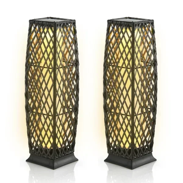 Solar-Powered Diamond Wicker Floor Lamp with Automatic LED Light
Solar-Powered Diamond Wicker Floor Lamp with Automatic LED Light