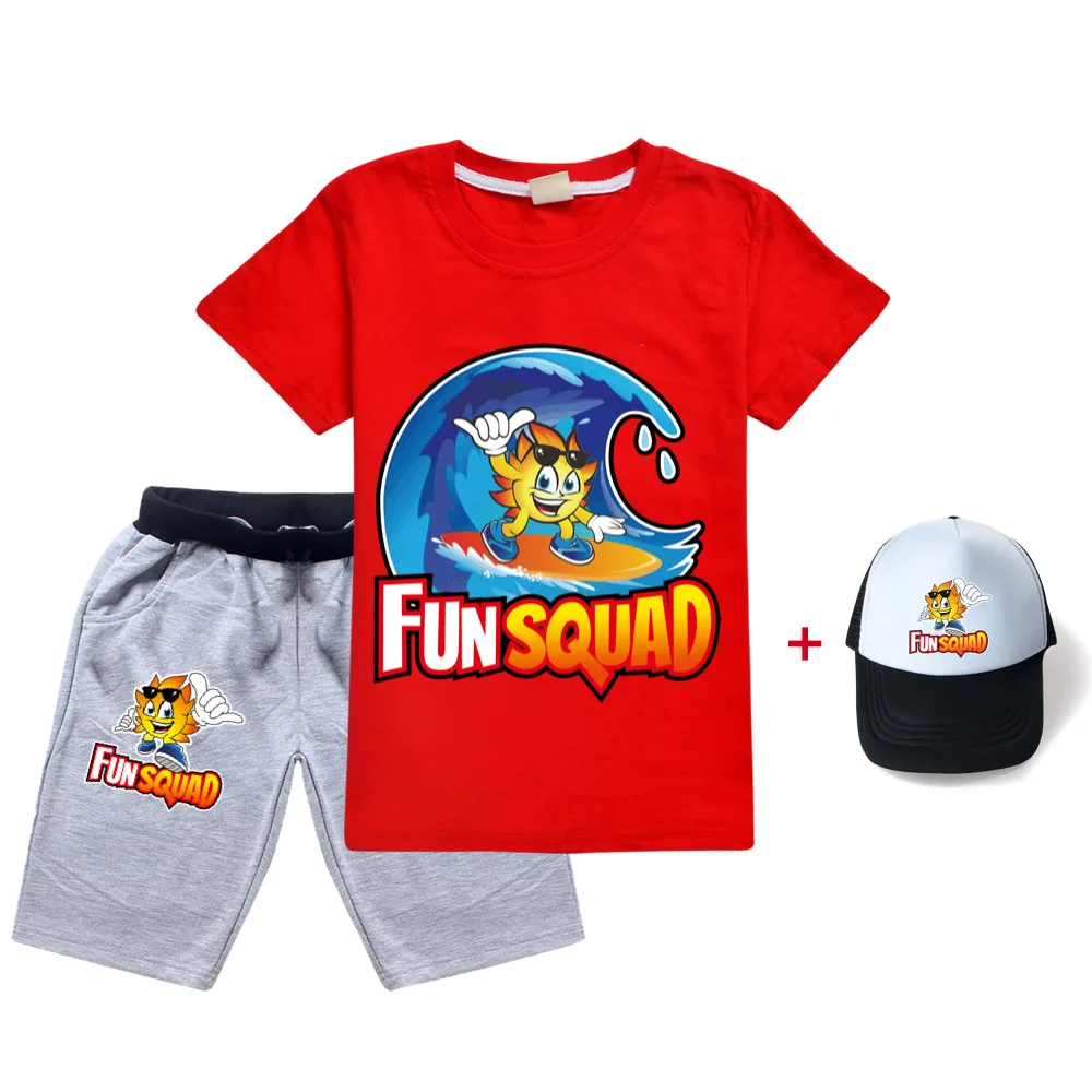 Summer Tracksuit Kids Fun Squad game Clothing Sets Baby Boys T-Shirt New Sports Suits t shirts+Pants+sun hat 3Pcs girl Clothes
Summer Tracksuit Kids Fun Squad game Clothing Sets Baby Boys T-Shirt New Sports Suits t shirts+Pants+sun hat 3Pcs girl Clothes