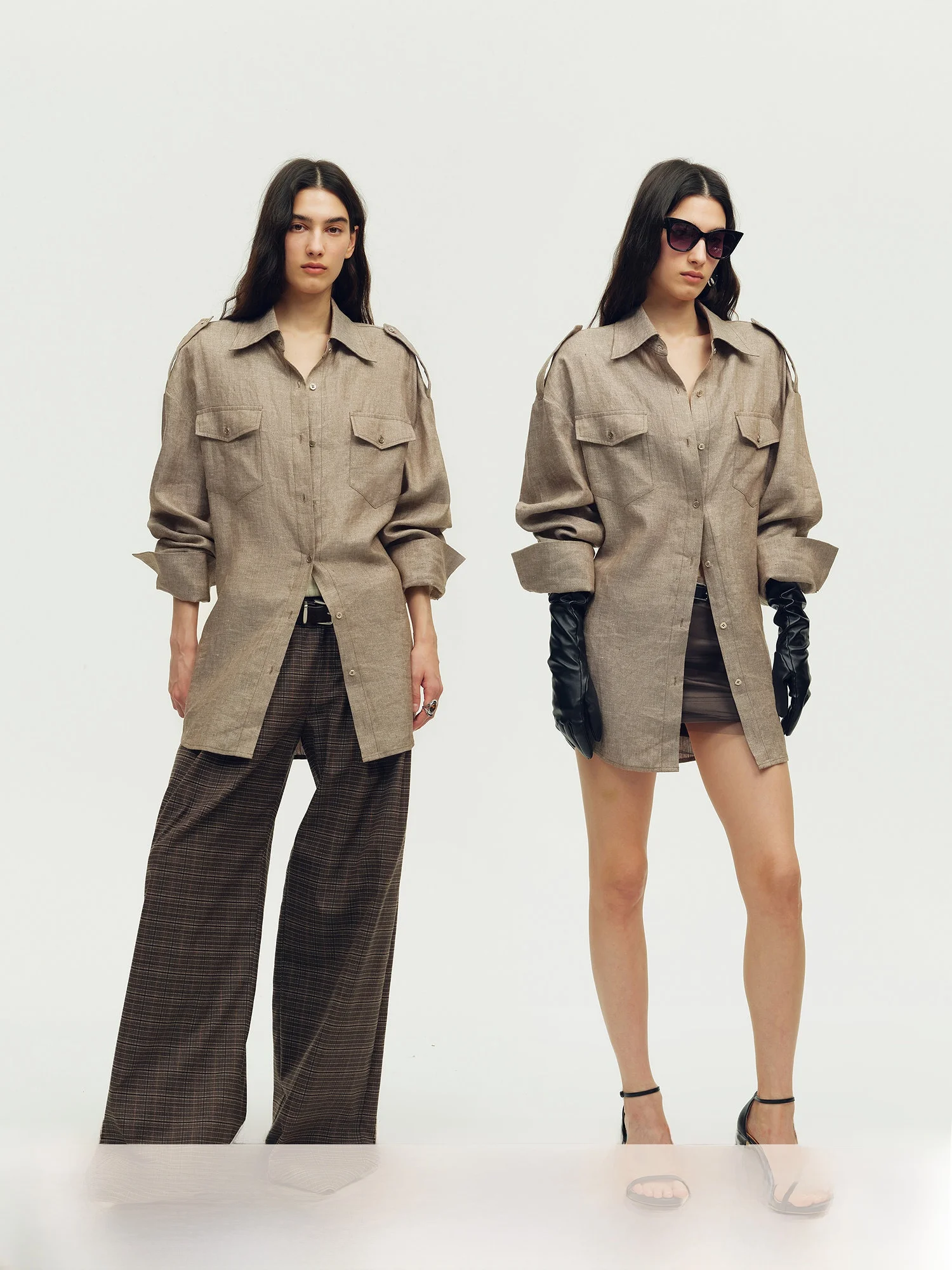 Fuzhen London Wind Lightweight Shirt Women's Loose Shoulder Drop Waist Shiny Thread Linen Texture Sensation Shirt Commute Style
Fuzhen London Wind Lightweight Shirt Women's Loose Shoulder Drop Waist Shiny Thread Linen Texture Sensation Shirt Commute Style