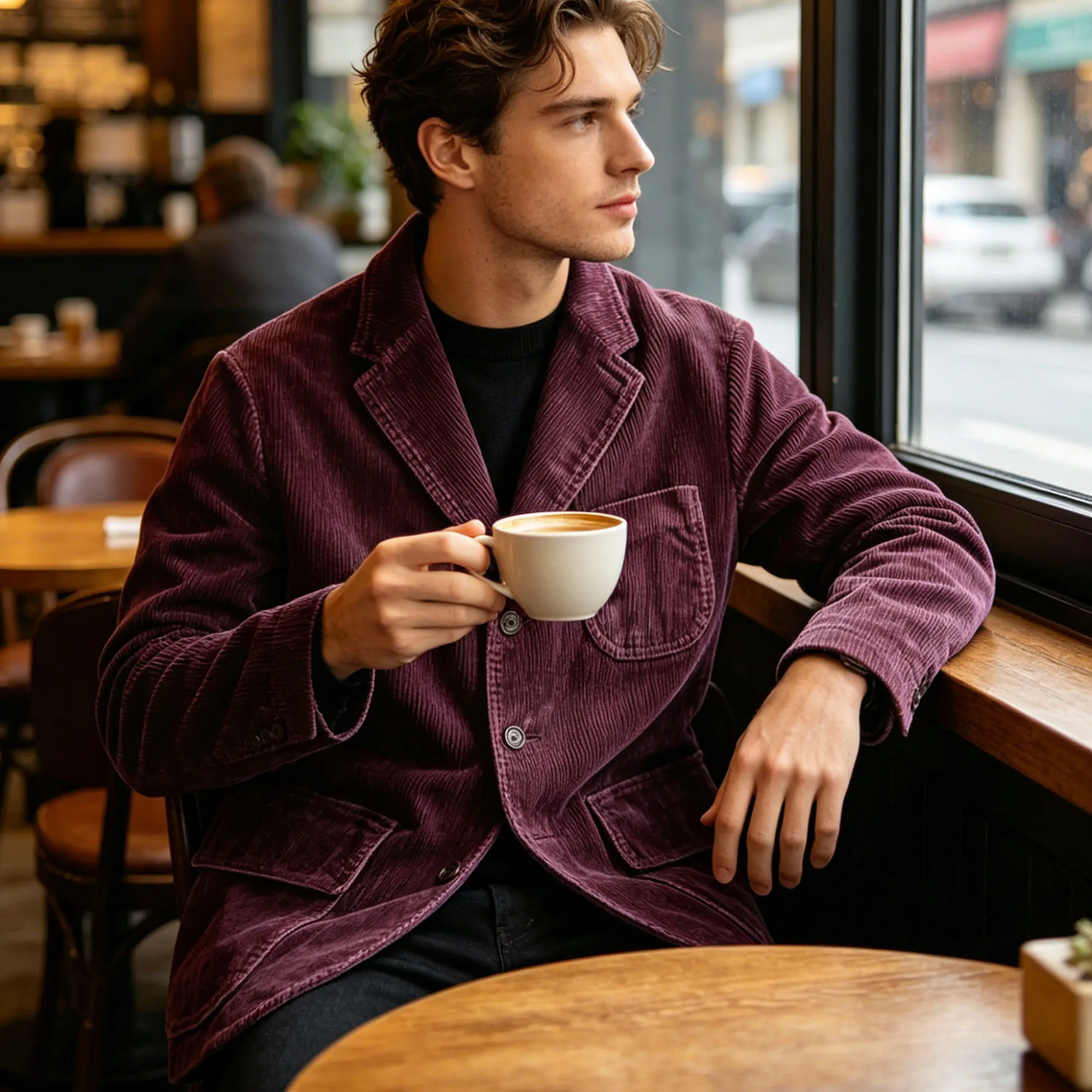 Vintage Men‘s Corduroy Safari Jacket Brown Notched Lapel Slim Fit Flap Pocket Fashion Casual Sport Coat For Office Daily Wear
Vintage Men‘s Corduroy Safari Jacket Brown Notched Lapel Slim Fit Flap Pocket Fashion Casual Sport Coat For Office Daily Wear