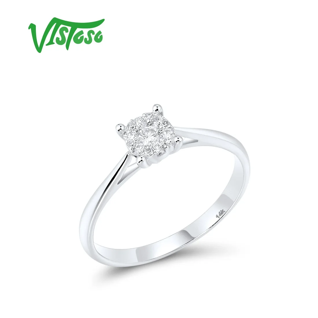 VISTOSO Genuine 14K 585 White Gold Rings For Women Sparkling Diamond Promise Engagement Rings Wedding Anniversary Fine Jewelry
VISTOSO Genuine 14K 585 White Gold Rings For Women Sparkling Diamond Promise Engagement Rings Wedding Anniversary Fine Jewelry