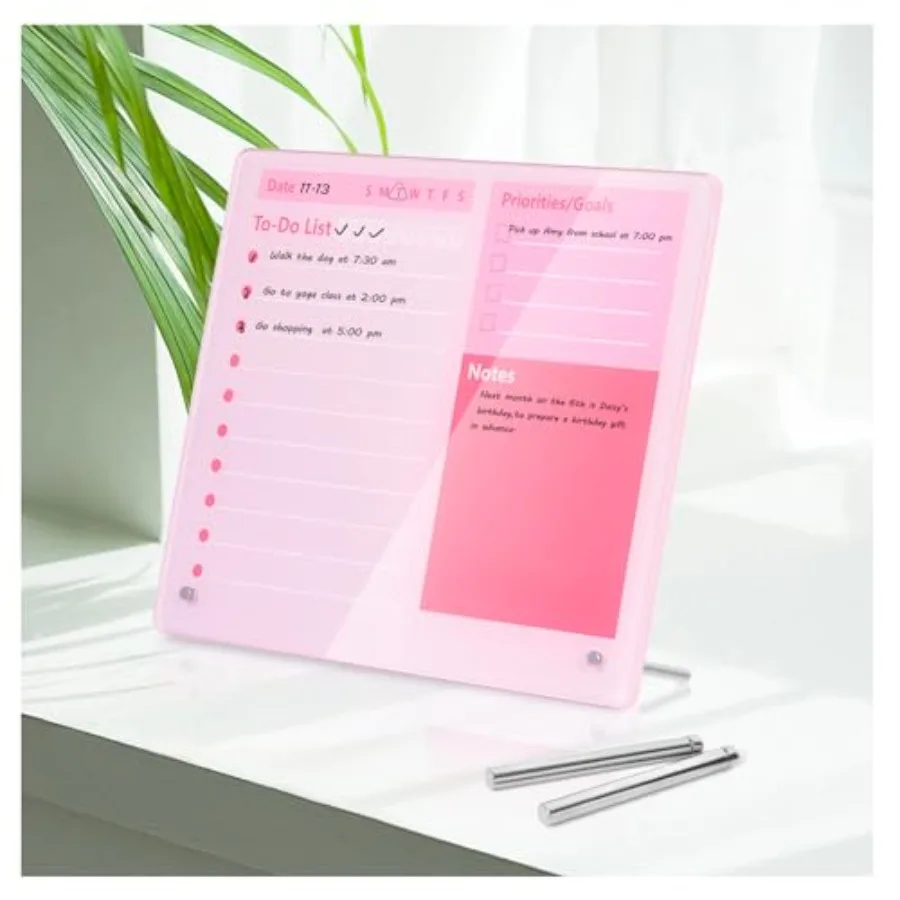 Desktop Thickened Acrylic Dry Erase Board to do List Planner Board 12"x10" Tabletop Whiteboard with Stand Frameless Dry Erase W
Desktop Thickened Acrylic Dry Erase Board to do List Planner Board 12"x10" Tabletop Whiteboard with Stand Frameless Dry Erase W
