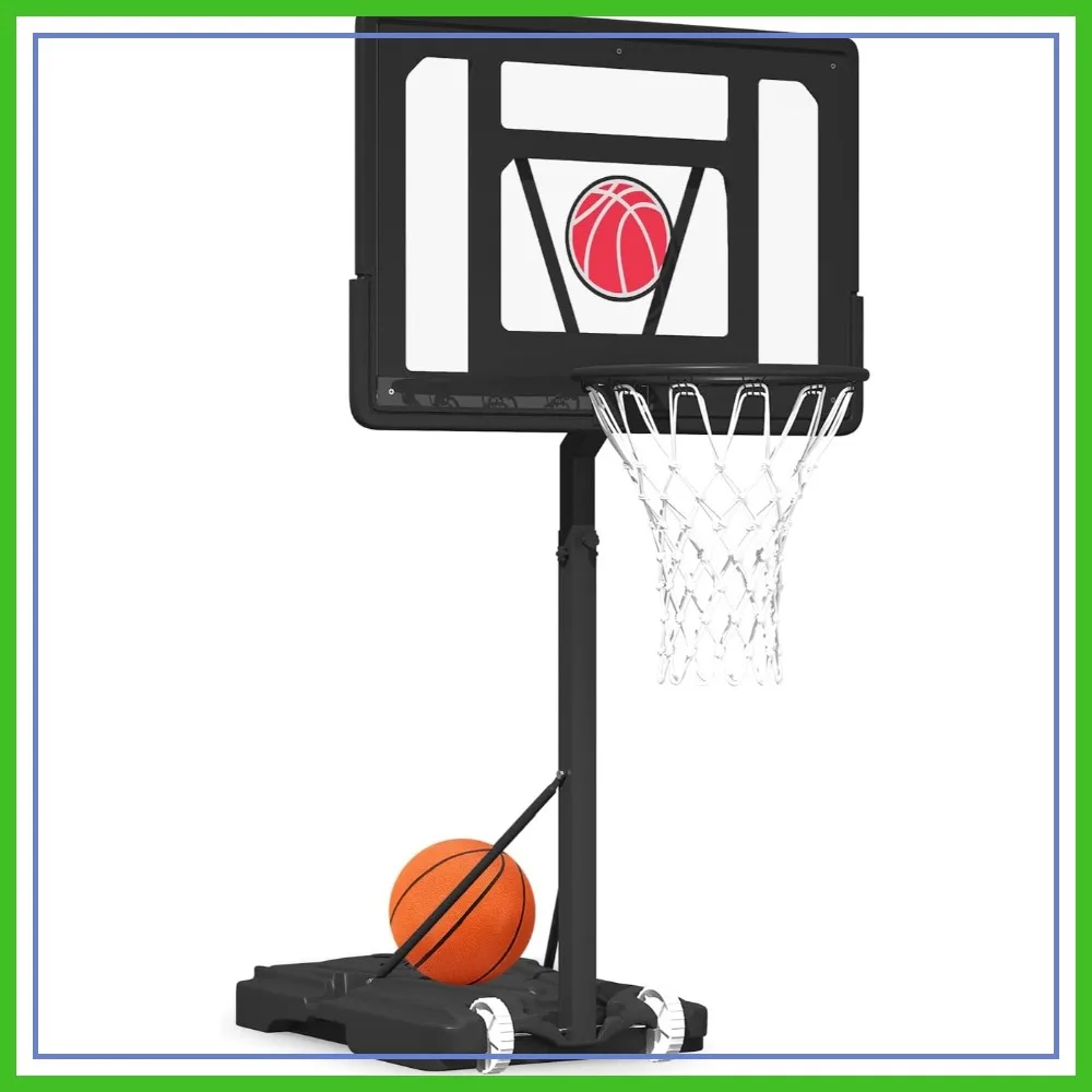 32x23in Pool Basketball Hoop, 3.1-4.1ft Adjustable Height, Includes Air Pump & Ball, Black
32x23in Pool Basketball Hoop, 3.1-4.1ft Adjustable Height, Includes Air Pump & Ball, Black