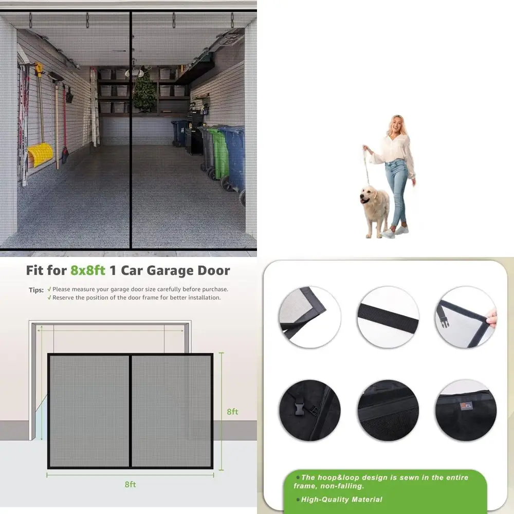 1-Car Garage Fiberglass Screen Door, 8x8 Ft, Heavy-Duty Magnetic Closure, Retractable Net, Easy Assembly, Anti-Animal Intrusion
1-Car Garage Fiberglass Screen Door, 8x8 Ft, Heavy-Duty Magnetic Closure, Retractable Net, Easy Assembly, Anti-Animal Intrusion