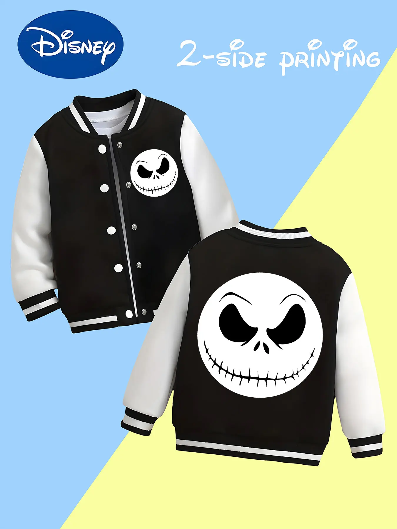 MINISO Disney The Nightmare Before Christmas Classic Skeleton Kids Baseball Boys Jacket - Skull Jack print, comfortable fabric
MINISO Disney The Nightmare Before Christmas Classic Skeleton Kids Baseball Boys Jacket - Skull Jack print, comfortable fabric