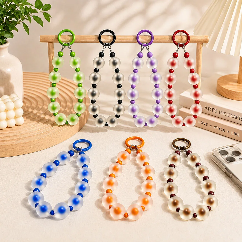 Colorful Frosted Matte Beaded Phone Wrist Strap Bracelet Handheld Mobile Phone Chain Anti-lost Keychain Charm for Women Girls
Colorful Frosted Matte Beaded Phone Wrist Strap Bracelet Handheld Mobile Phone Chain Anti-lost Keychain Charm for Women Girls