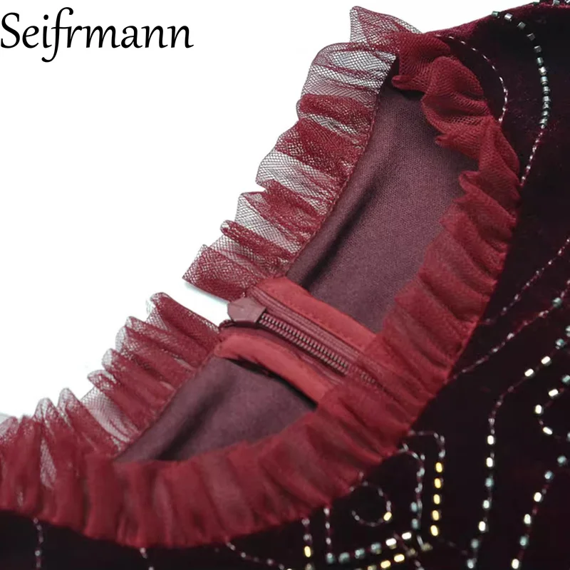 Seifrmann 2026, весеннее женское новое модное платье с круглым воротником-фонариком и длинными рукавами, сверкающее бархатное сетчатое платье на талии
Seifrmann 2026, весеннее женское новое модное платье с круглым воротником-фонариком и длинными рукавами, сверкающее бархатное сетчатое платье на талии
