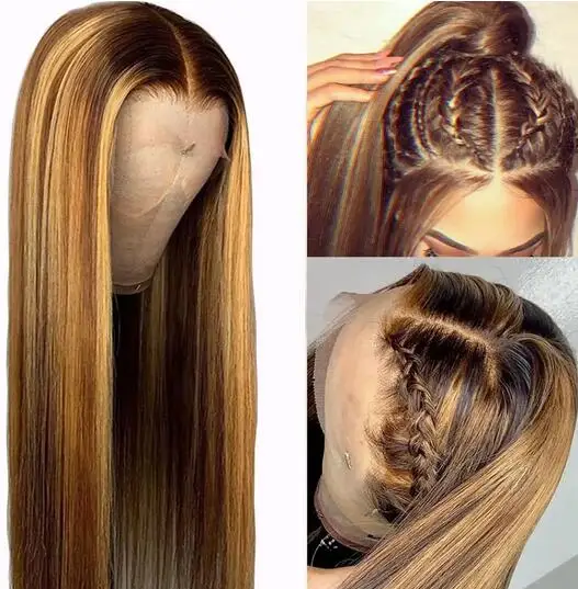Highlight Straight Human Hair Wig Honey Blonde Lace Frontal Wigs For Women Piano Brown Colored Cheap Wig
Highlight Straight Human Hair Wig Honey Blonde Lace Frontal Wigs For Women Piano Brown Colored Cheap Wig