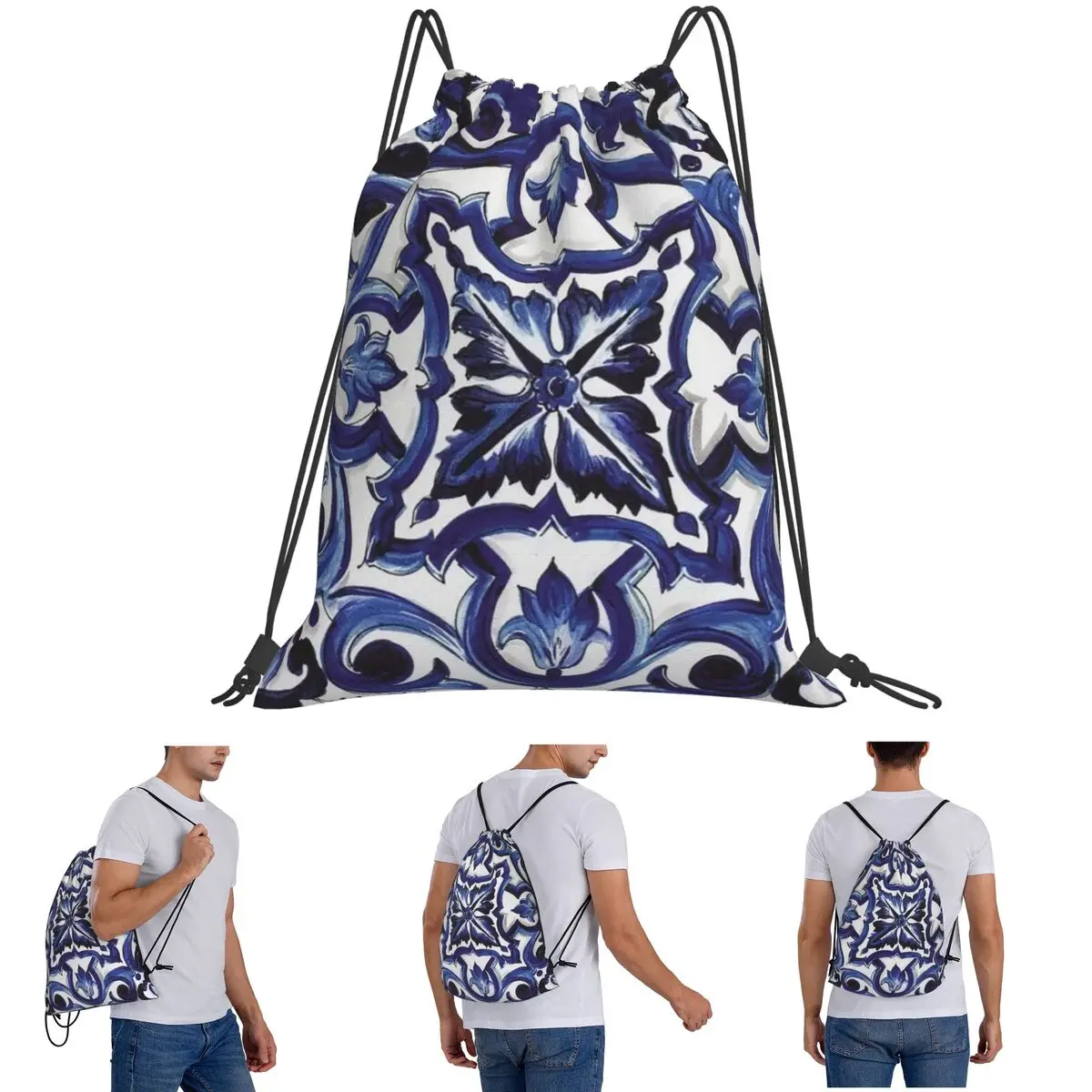 Синие декоративные цветочные средиземноморские сицилийские рюкзаки из плитки, портативные сумки на шнурке, спортивная сумка, сумки для книг для мужчин и женщин, школьные
Синие декоративные цветочные средиземноморские сицилийские рюкзаки из плитки, портативные сумки на шнурке, спортивная сумка, сумки для книг для мужчин и женщин, школьные