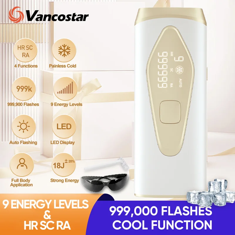 Vancostar Laser Hair Removal 999900 Flash Cool Rejuvenation Acne Treatment for Home Bikini Trimmer IPL Epilator Beauty Device
Vancostar Laser Hair Removal 999900 Flash Cool Rejuvenation Acne Treatment for Home Bikini Trimmer IPL Epilator Beauty Device