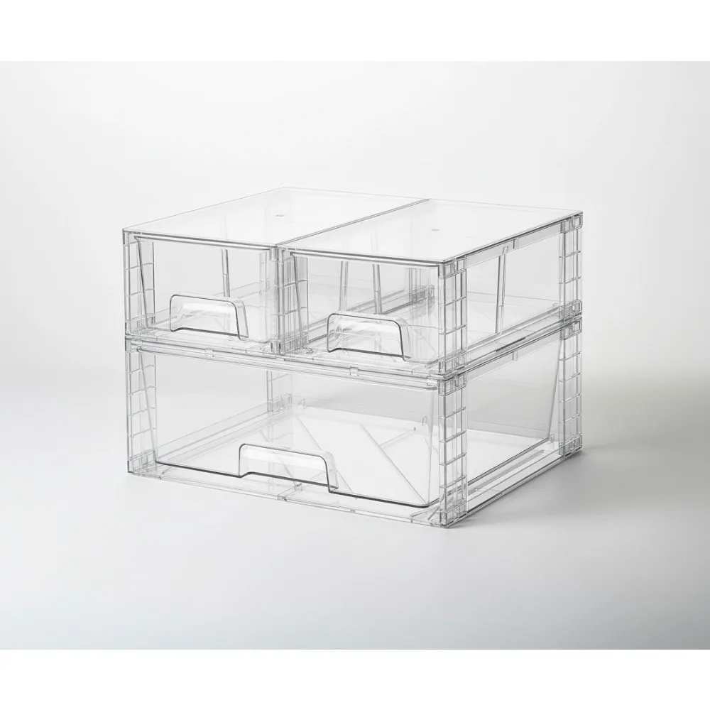 Штабелируемые акриловые ящики из 3 штук, прозрачные контейнеры для хранения в проставной сборке для организации ванной комнаты, шкафа и кладовой
Штабелируемые акриловые ящики из 3 штук, прозрачные контейнеры для хранения в проставной сборке для организации ванной комнаты, шкафа и кладовой