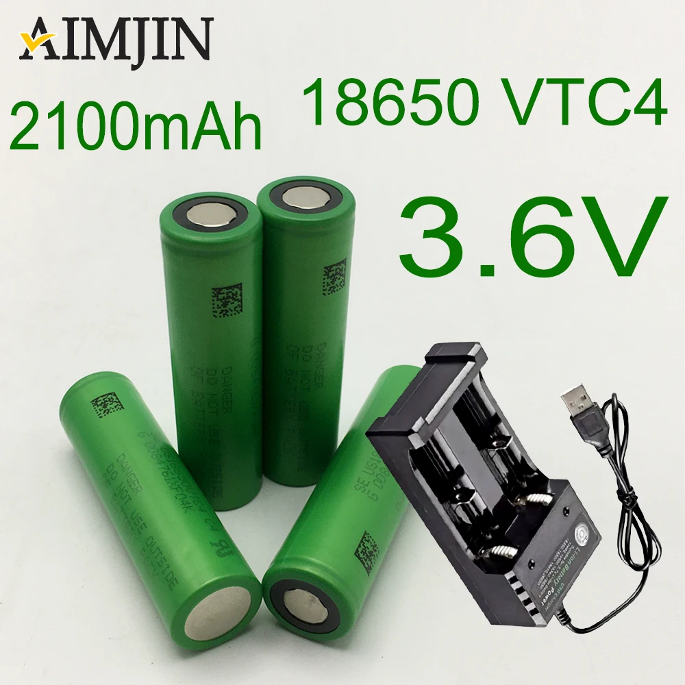 With USB Charger 18650 VTC4 3.6V 2100mAh Rechargeable Battery , Suitable For Our 18650 Toys, Tools, Flashlight Batteries, Etc
With USB Charger 18650 VTC4 3.6V 2100mAh Rechargeable Battery , Suitable For Our 18650 Toys, Tools, Flashlight Batteries, Etc