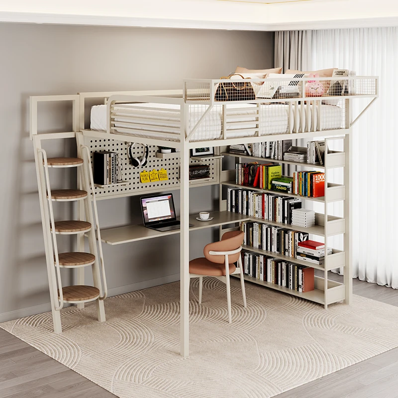 Upper bunk suspended bed storage bed second floor bedroom elevated bed B & B new bookshelf small apartment
Upper bunk suspended bed storage bed second floor bedroom elevated bed B & B new bookshelf small apartment