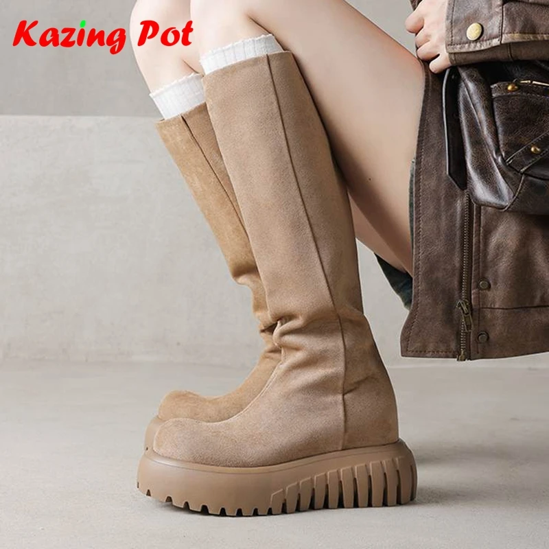 Cow Split Skin Ins Round Toe Thick Bottom Slip On Causal School Winter Shoes Punk Style Flat Platform Keep Warm Thigh High Boots
Cow Split Skin Ins Round Toe Thick Bottom Slip On Causal School Winter Shoes Punk Style Flat Platform Keep Warm Thigh High Boots