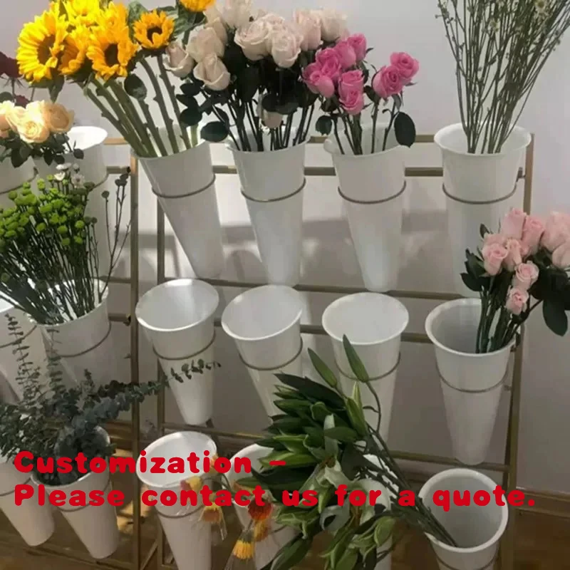 custom.-install Foldable Flower Display Stand with Gold Metal and White/Black Plastic Buckets
custom.-install Foldable Flower Display Stand with Gold Metal and White/Black Plastic Buckets