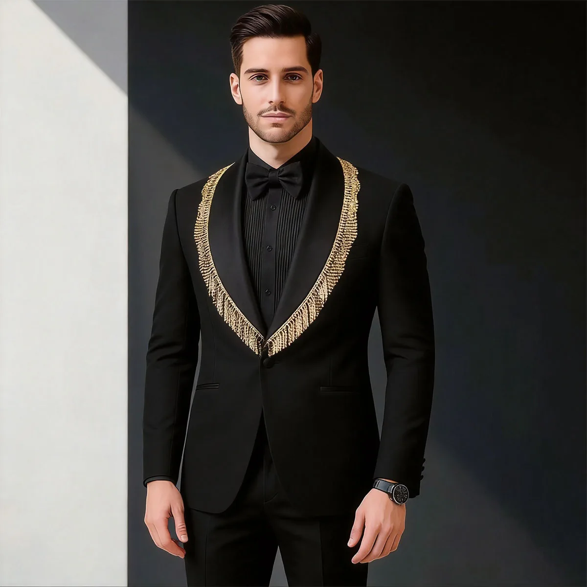 Customized Luxury 2 Piece Sets Handsome Men Suits Slim Fit Male Prom Blazer Shawl Lapel Ropa hombre Groom Wedding Tuxedos
Customized Luxury 2 Piece Sets Handsome Men Suits Slim Fit Male Prom Blazer Shawl Lapel Ropa hombre Groom Wedding Tuxedos