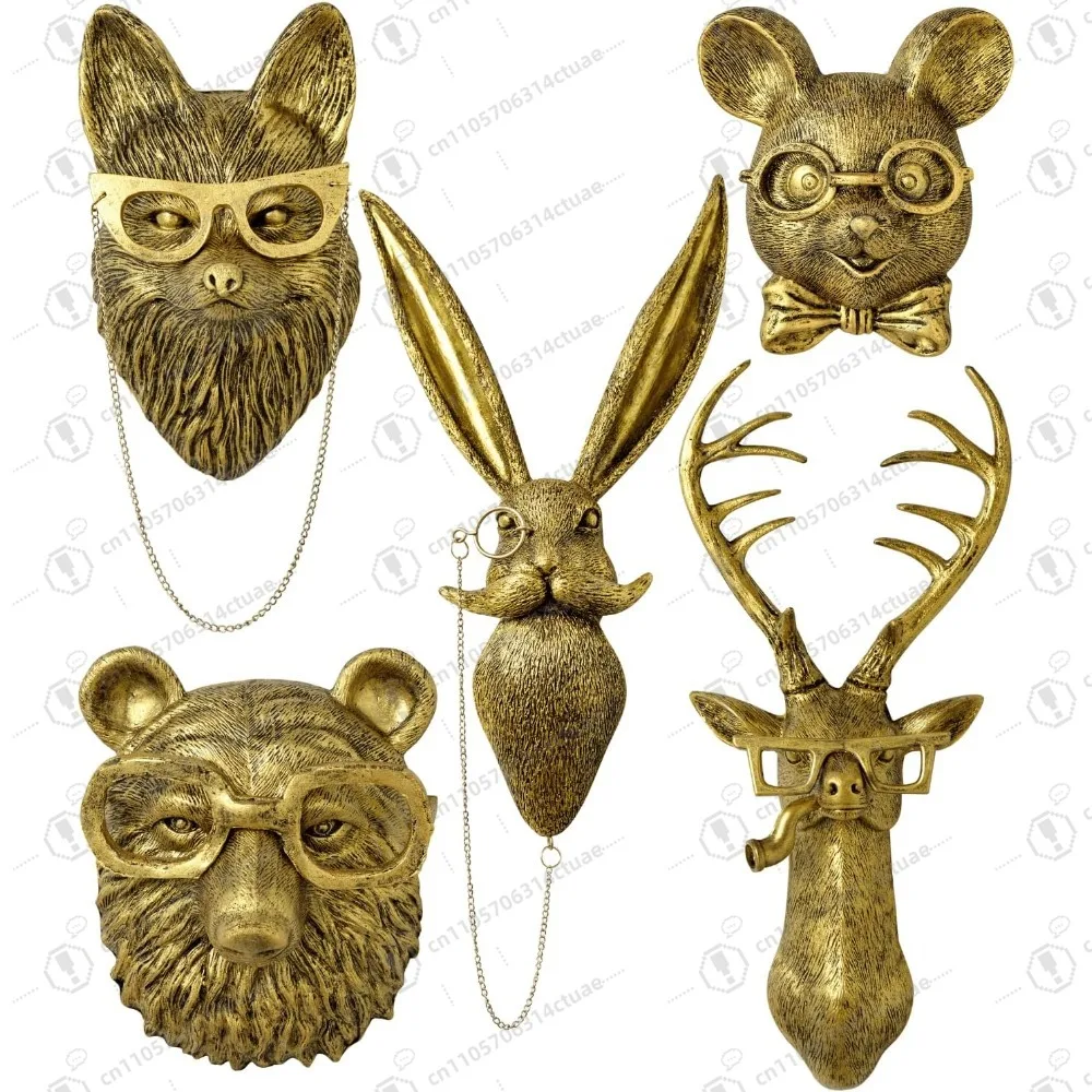Vintage Wall Art: Animal Head Sculptures in Gold, Maximalist Decor for Whimsigoth Home & Office Accent Walls
Vintage Wall Art: Animal Head Sculptures in Gold, Maximalist Decor for Whimsigoth Home & Office Accent Walls