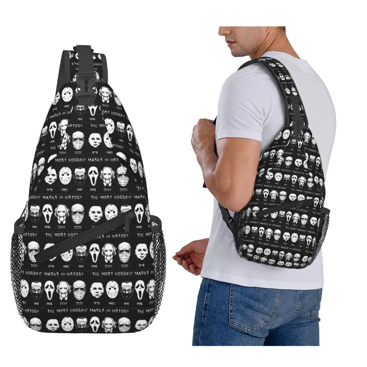 Horror Masks Chest Bag Men Sling Crossbody Backpack Chest Bag Travel Hiking Daypack Shoulder Bag
Horror Masks Chest Bag Men Sling Crossbody Backpack Chest Bag Travel Hiking Daypack Shoulder Bag