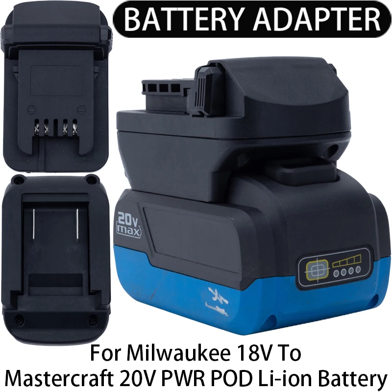 Adapter/Converter for Milwaukee 18V Li-Ion Tool to Mastercraft 20V PWR POD Li-Ion Battery Adapter Power Tool Accessory
Adapter/Converter for Milwaukee 18V Li-Ion Tool to Mastercraft 20V PWR POD Li-Ion Battery Adapter Power Tool Accessory