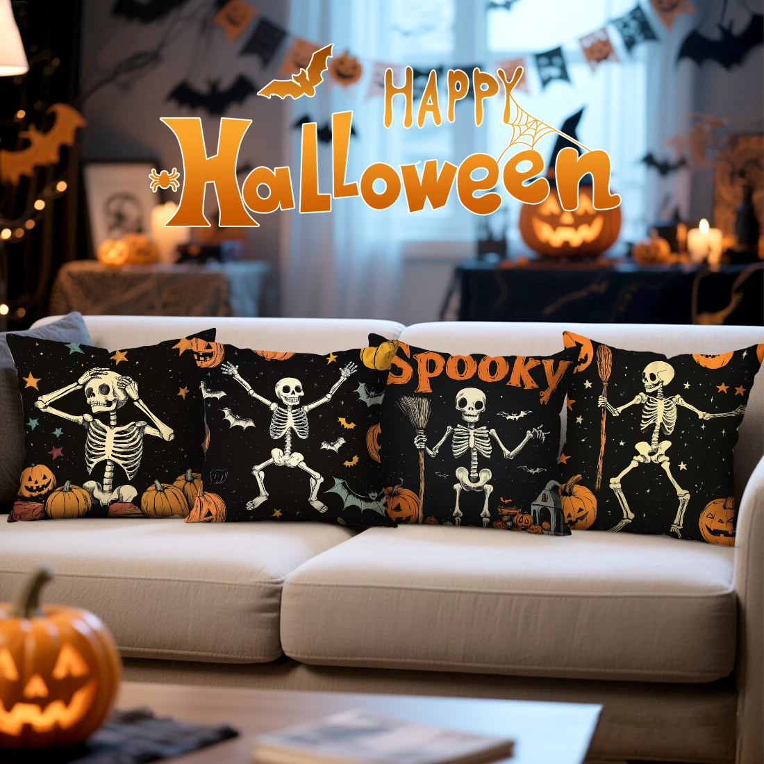 Halloween Skeleton Pumpkin Pillowcase Printed Polyester 45x45cm Throw Pillowcover Decorative Sofa Cushion Pillowslip Home Decor
Halloween Skeleton Pumpkin Pillowcase Printed Polyester 45x45cm Throw Pillowcover Decorative Sofa Cushion Pillowslip Home Decor