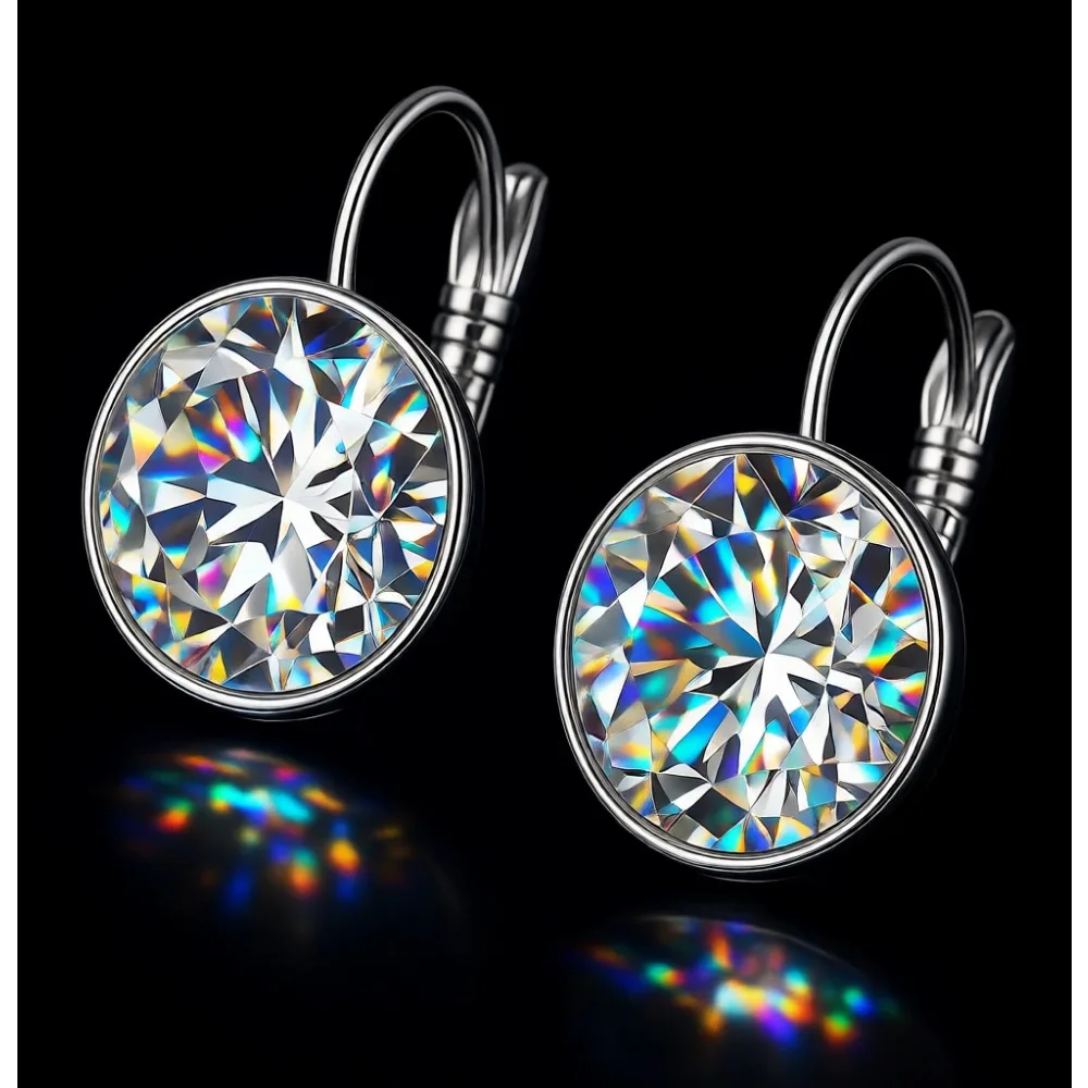 Серьги-подвески из белого золота 18 карат с гипоаллергенными кристаллами для женщин
Серьги-подвески из белого золота 18 карат с гипоаллергенными кристаллами для женщин