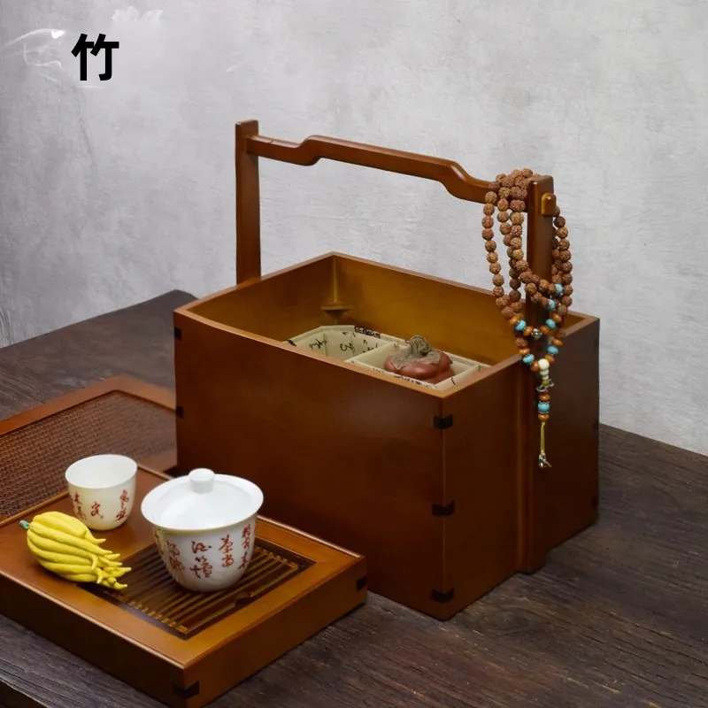 Portable Travel Bamboo Tea Set Storage Box with Tea Tray Handheld Dustproof Desktop Japanese Sle Vintage Handmade Tea Kit
Portable Travel Bamboo Tea Set Storage Box with Tea Tray Handheld Dustproof Desktop Japanese Sle Vintage Handmade Tea Kit