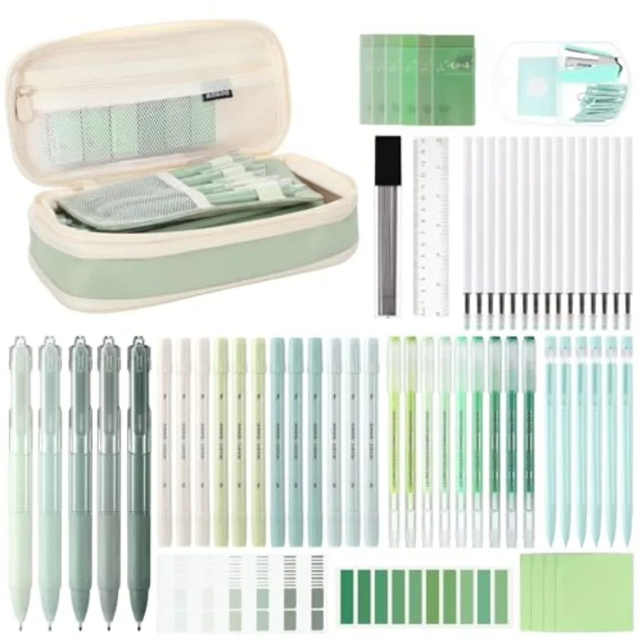 74 Pcs Aesthetic School Supplies with Large Pencil Pouch 5 Ink Gel Pens 12 Highlighters 6 Mechanical Pencils 0.5mm 9 Color Pens
74 Pcs Aesthetic School Supplies with Large Pencil Pouch 5 Ink Gel Pens 12 Highlighters 6 Mechanical Pencils 0.5mm 9 Color Pens