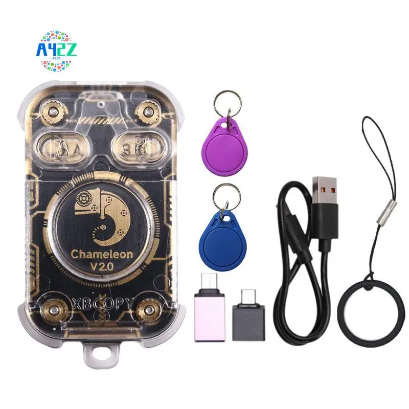 A42Z-Chameleon V2.0 RFID Smart Chip Reader Emulator NFC Duplicator 125K 13.56Mhz Card Decode Chameleon Ultra+2XUID Keychain