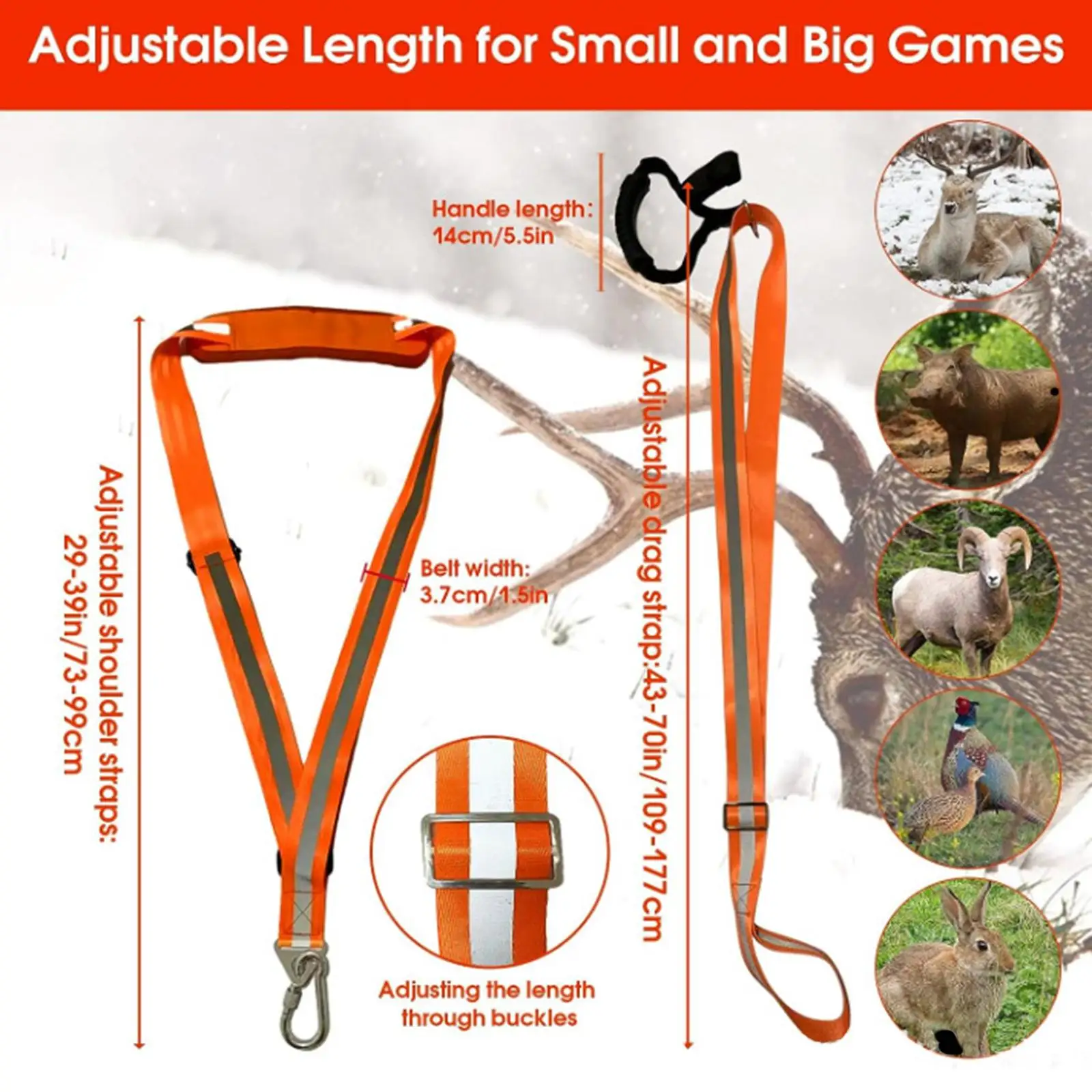 Deer Drag Harness Hunting Gear Reflective Strip Webbing Deer Rope Multipurpose Wear Resistant Padded Handle Deer Drag Strap Band
Deer Drag Harness Hunting Gear Reflective Strip Webbing Deer Rope Multipurpose Wear Resistant Padded Handle Deer Drag Strap Band