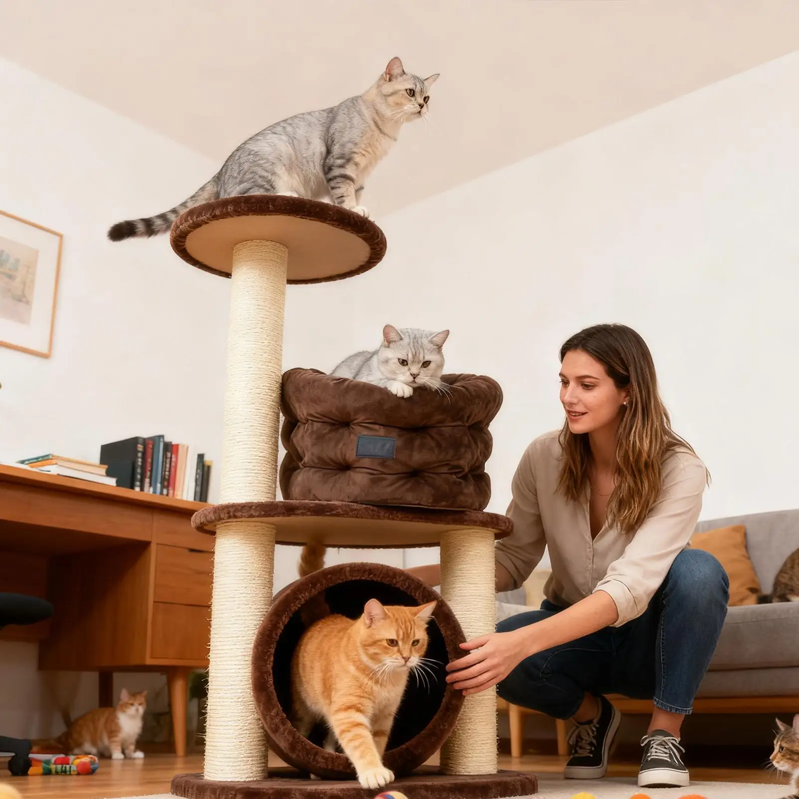 Кровать для домашних животных, круглая толстая подушка с приподнятым краем, круглая большая кровать для кошек с нескользящим основанием для котенка, Рождества, зимы, в помещении, на открытом воздухе
Кровать для домашних животных, круглая толстая подушка с приподнятым краем, круглая большая кровать для кошек с нескользящим основанием для котенка, Рождества, зимы, в помещении, на открытом воздухе