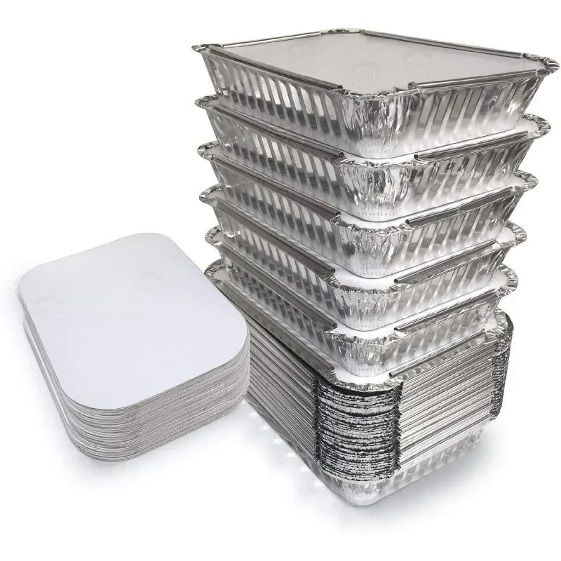 55 Pack - 2.25 LB To go Foil Containers with Lids - Disposable Aluminum Food Containers with Lids - Foil Take Out Containers
55 Pack - 2.25 LB To go Foil Containers with Lids - Disposable Aluminum Food Containers with Lids - Foil Take Out Containers