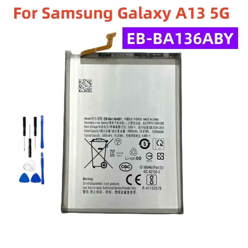 Новый высококачественный сменный аккумулятор EB-BA136ABY 5000 мАч для Samsung Galaxy A13 5G + инструменты
Новый высококачественный сменный аккумулятор EB-BA136ABY 5000 мАч для Samsung Galaxy A13 5G + инструменты
