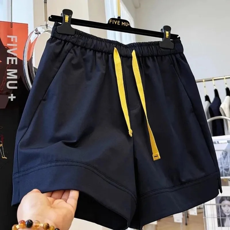 Women's Korean Style High Waist A-Line Wide Leg Shorts Navy Casual Hot Pants with Drawstring
Women's Korean Style High Waist A-Line Wide Leg Shorts Navy Casual Hot Pants with Drawstring