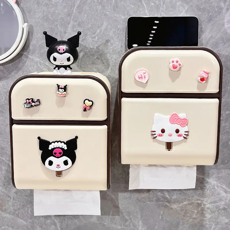 Sanrio Kawaii Hello Kitty Wall-mounted Tissue Box Kuromi Cinnamoroll Anime Cartoon Cute Waterproof Storage Rack Without Punching
Sanrio Kawaii Hello Kitty Wall-mounted Tissue Box Kuromi Cinnamoroll Anime Cartoon Cute Waterproof Storage Rack Without Punching
