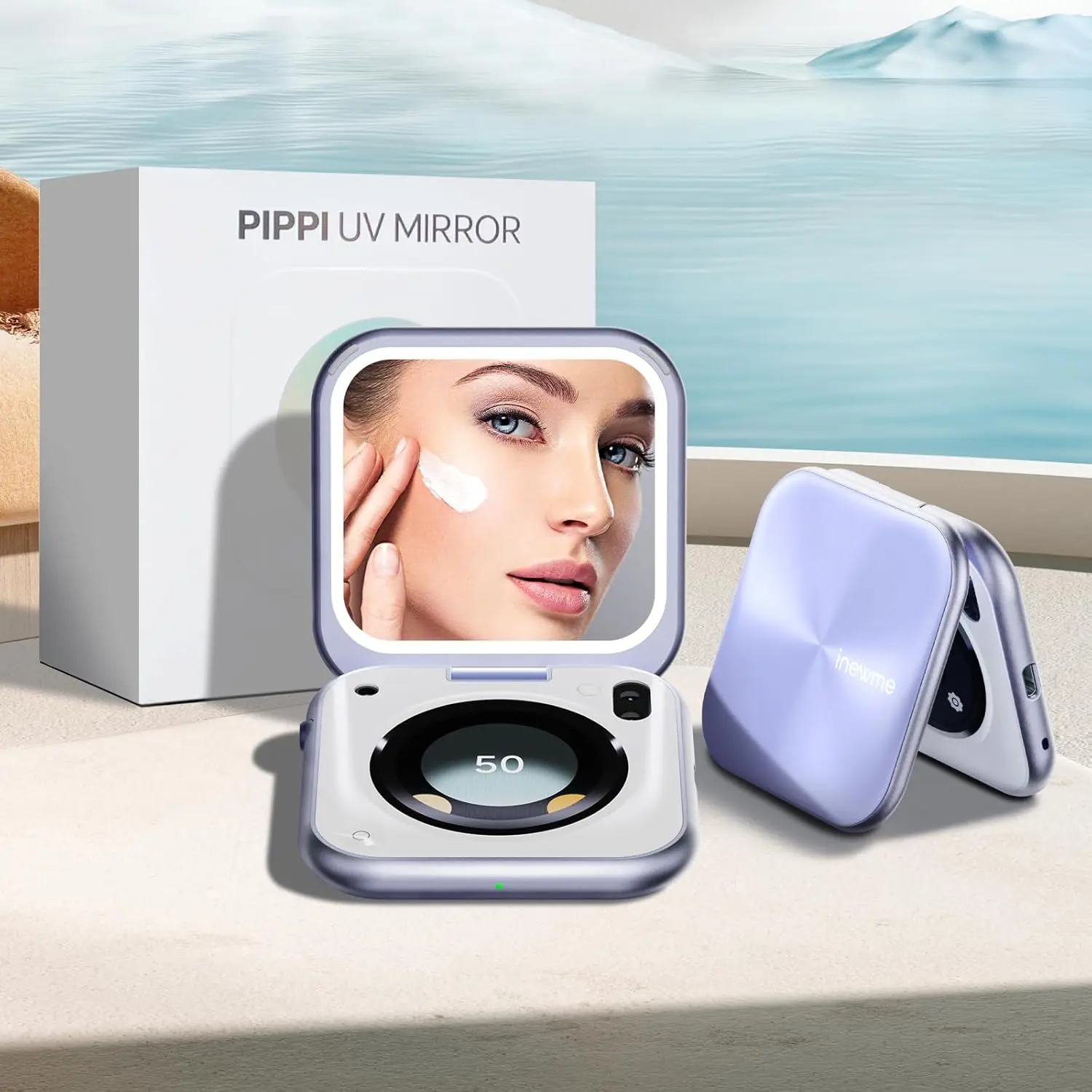Умное УФ-зеркало для камеры с датчиком влажности, портативное дорожное зеркало для макияжа для проверки солнцезащитного крема, 3-дюймовое компактное зеркало со светодиодной подсветкой
Умное УФ-зеркало для камеры с датчиком влажности, портативное дорожное зеркало для макияжа для проверки солнцезащитного крема, 3-дюймовое компактное зеркало со светодиодной подсветкой