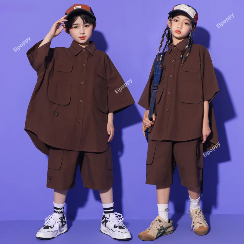 Boys Hip Hop Pocket Work Shirts Cargo Shorts Girls Loose Blouse Child Street Dance Costumes Kids Streetwear Teens Clothes Sets
Boys Hip Hop Pocket Work Shirts Cargo Shorts Girls Loose Blouse Child Street Dance Costumes Kids Streetwear Teens Clothes Sets