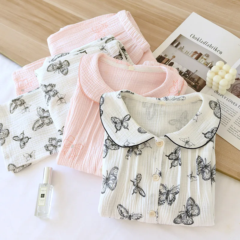 Pure Cotton Pajamas Lady Sleepwear For Sleeping Women's Homewear Spring New Long Sleeve Floral Loungewear Lounge Set Women
Pure Cotton Pajamas Lady Sleepwear For Sleeping Women's Homewear Spring New Long Sleeve Floral Loungewear Lounge Set Women