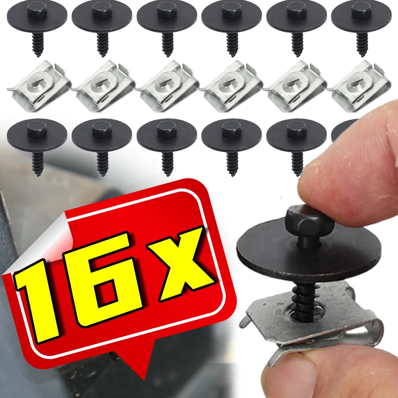 2-16PCS Car Bumper Cover Fender Liner Splash Shield Screws and Self-Locking U-Nuts Kits for BMW 07146951655 Repair Accessories
2-16PCS Car Bumper Cover Fender Liner Splash Shield Screws and Self-Locking U-Nuts Kits for BMW 07146951655 Repair Accessories