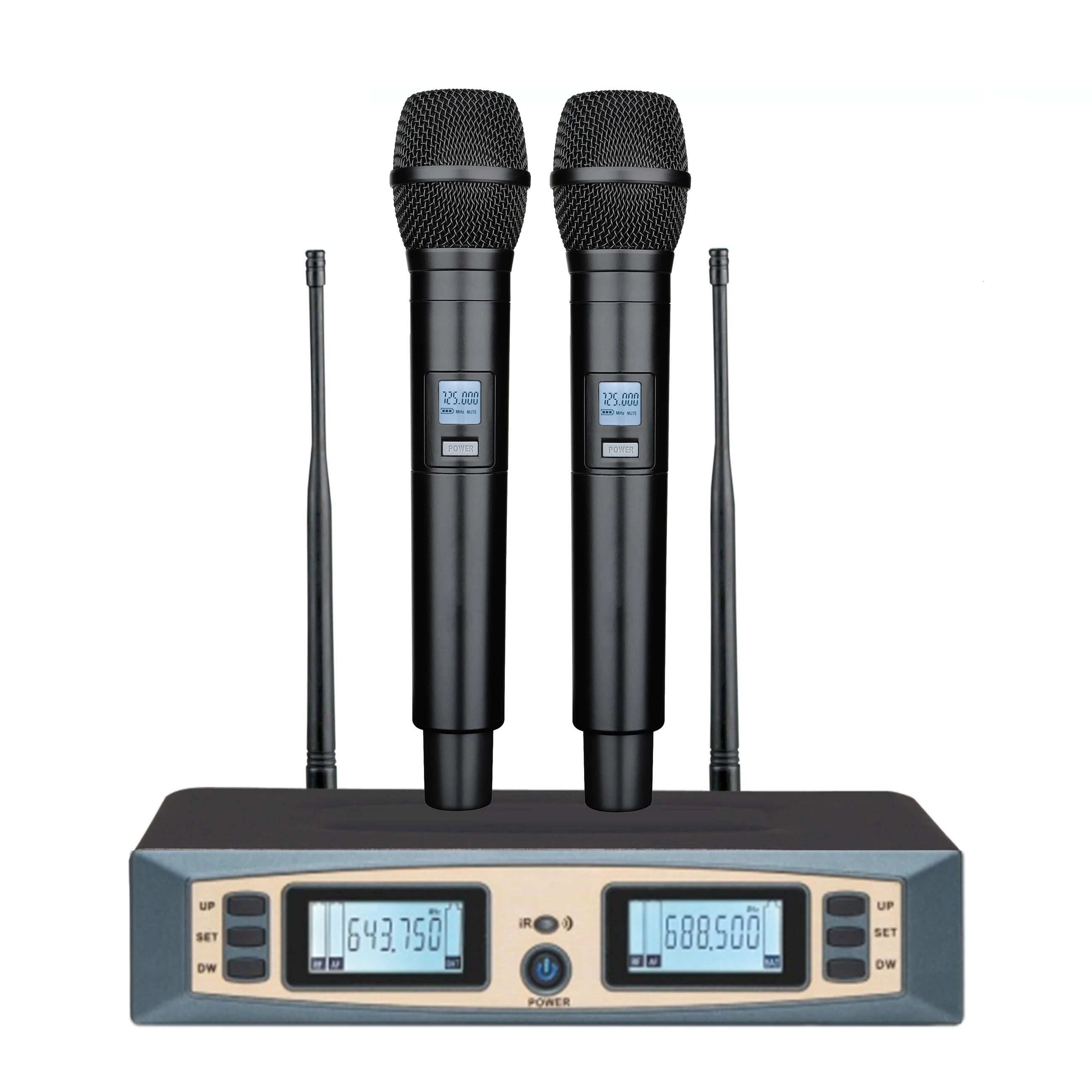 XTUGA KT-62 Professional UHF Karaoke Wireless Microphone Mic System with 2 handheld For Church
XTUGA KT-62 Professional UHF Karaoke Wireless Microphone Mic System with 2 handheld For Church
