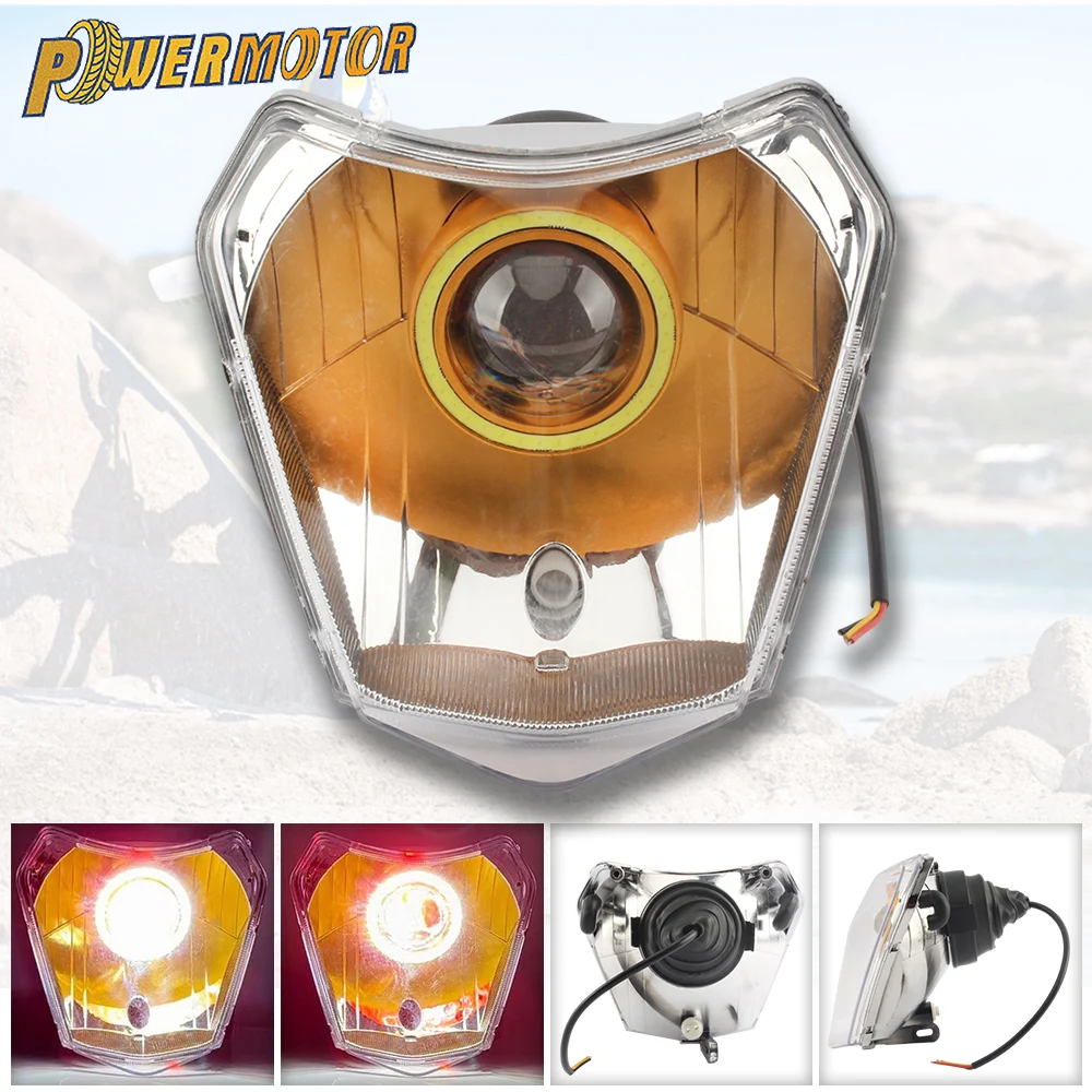 Motorcycle Headlight LED Angel Eye For KTM EXC XC SX SXF EXCW 2016-2023 150 200 300 400 450 500 Motocross Headlamp High Low Beam
Motorcycle Headlight LED Angel Eye For KTM EXC XC SX SXF EXCW 2016-2023 150 200 300 400 450 500 Motocross Headlamp High Low Beam