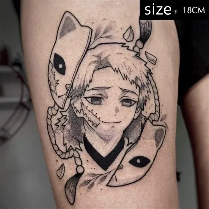 Anime Sabito Temporary Tattoos Cartoon Black Big Size Transfer Tattoo Body Art Arm Waterproof Fake Tatoo Sticker
Anime Sabito Temporary Tattoos Cartoon Black Big Size Transfer Tattoo Body Art Arm Waterproof Fake Tatoo Sticker