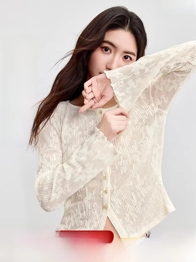 Ele round Ne Lace irt Open Cardigan Women's Autumn 2025 New Sle Bell Sve Elastic Texture Top Faionable Casual ...
Ele round Ne Lace irt Open Cardigan Women's Autumn 2025 New Sle Bell Sve Elastic Texture Top Faionable Casual ...