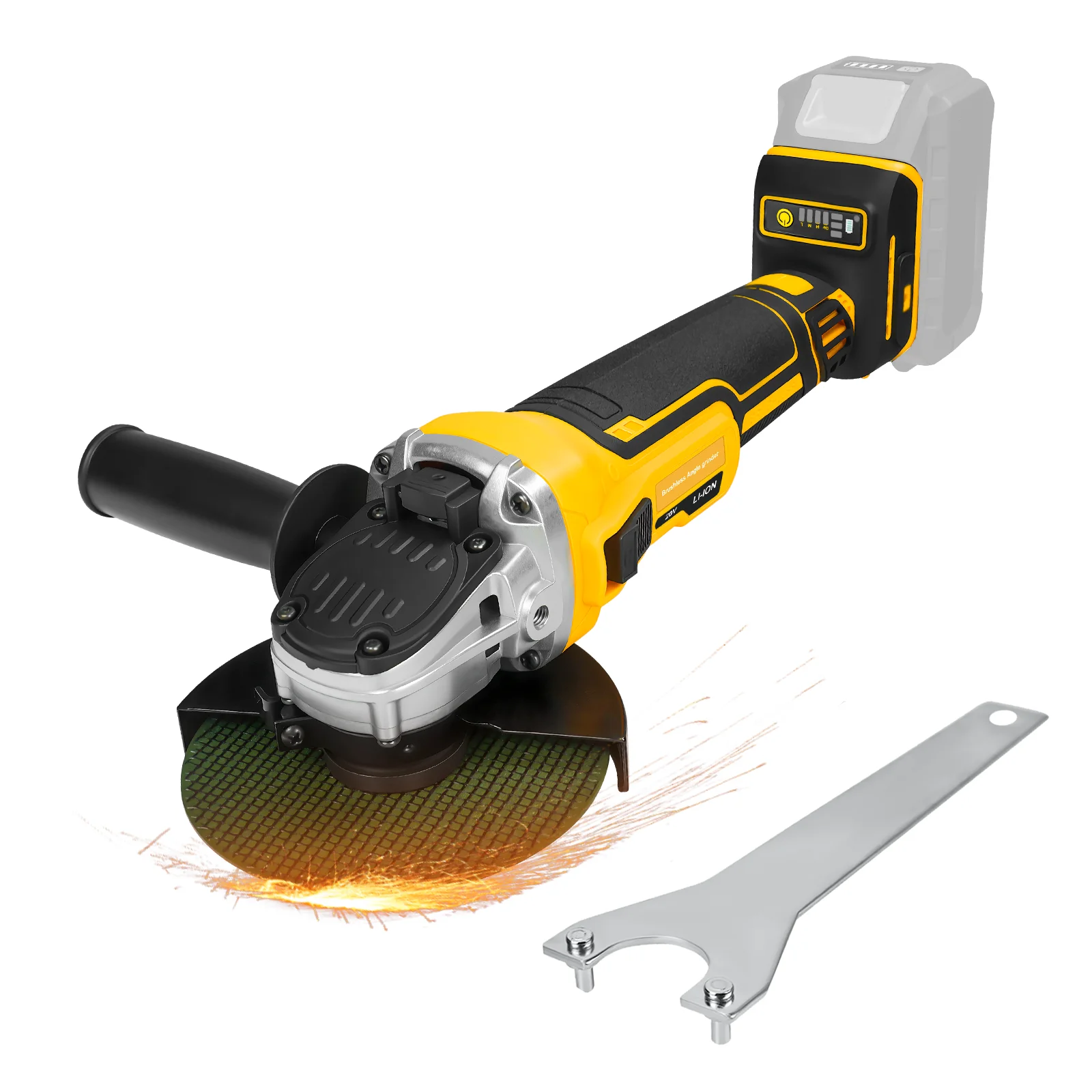 125mm Brushless Angle Grinder 6600RPM 4-Speed Cordless Angle Grinder Cutting Grinding Polishing Tool for Dewalt 20V Battery
125mm Brushless Angle Grinder 6600RPM 4-Speed Cordless Angle Grinder Cutting Grinding Polishing Tool for Dewalt 20V Battery