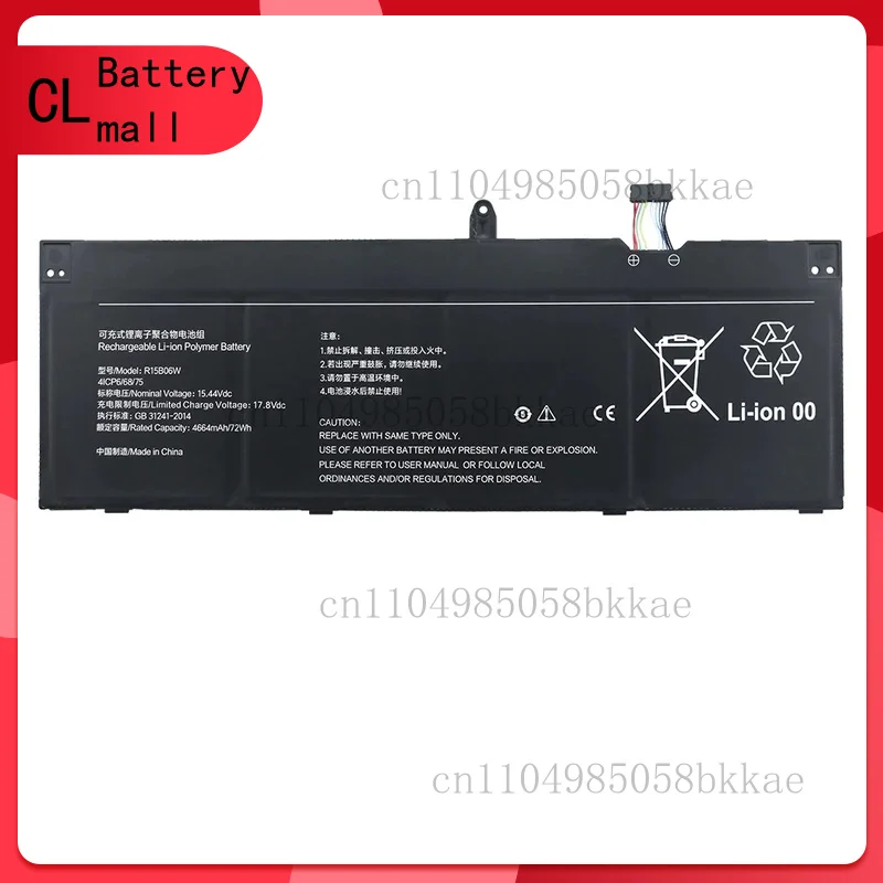 Laptop Battery R15B06W For Redmi Book Pro 15 2022 2023 15.44V 72Wh 4664mAh
Laptop Battery R15B06W For Redmi Book Pro 15 2022 2023 15.44V 72Wh 4664mAh