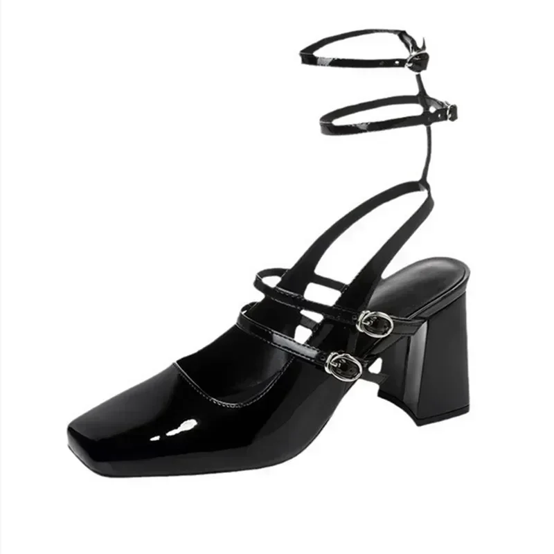 Luxury Designer Women's Sandals Sexy Ankle Strap Buckle Square Toe Chunky High Heels Black Summer Black Elegant Slingback Pumps
Luxury Designer Women's Sandals Sexy Ankle Strap Buckle Square Toe Chunky High Heels Black Summer Black Elegant Slingback Pumps