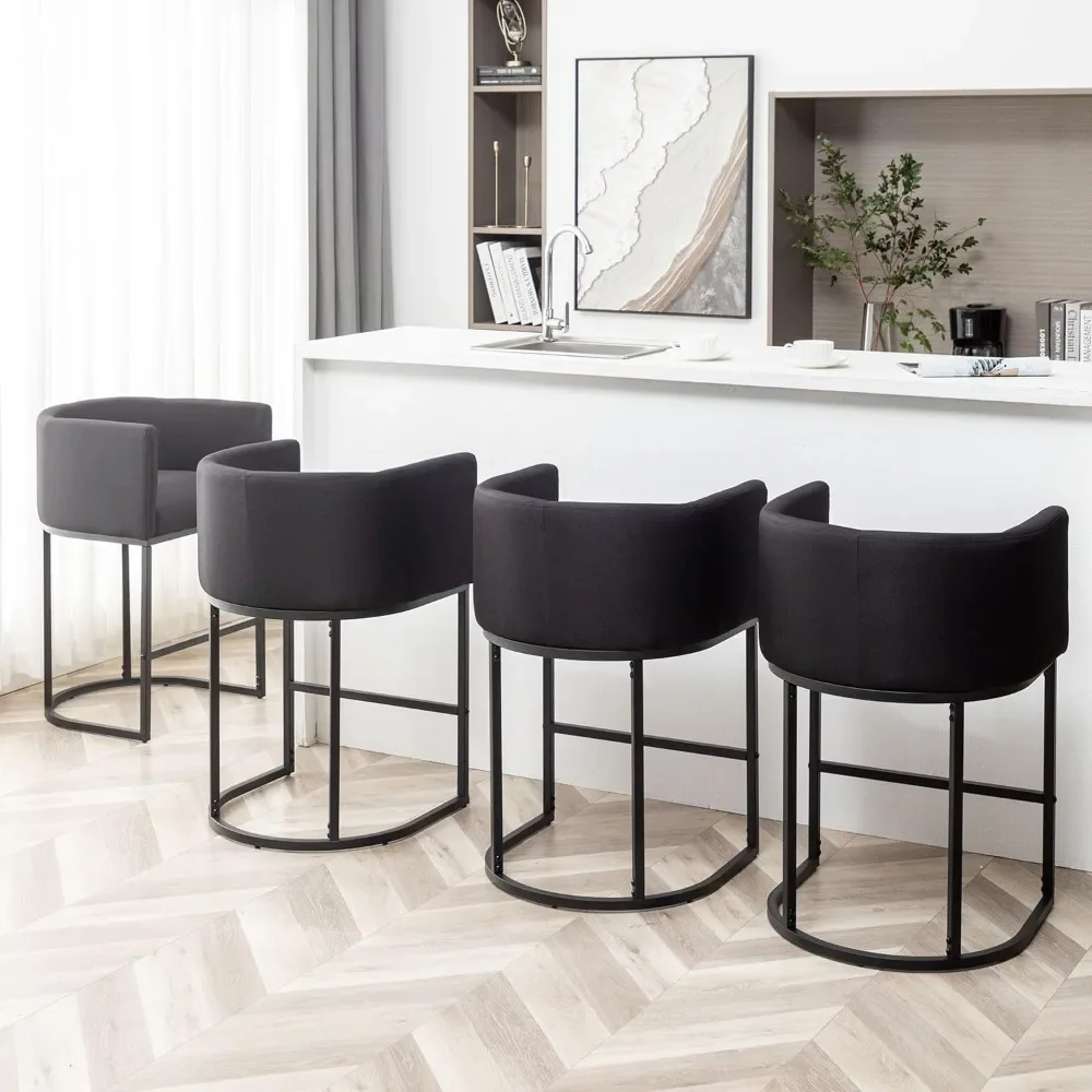 25" Counter Height Bar Stools Set of 4, Modern Bar Stool with Back, Metal Frames, Upholstered Bar Stools for Kitchen Island
25" Counter Height Bar Stools Set of 4, Modern Bar Stool with Back, Metal Frames, Upholstered Bar Stools for Kitchen Island
