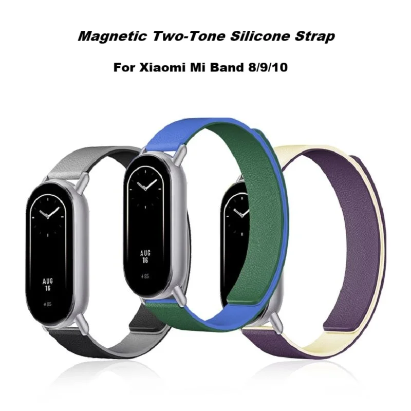 Magnetic Loop Watch Straps For Xiaomi Mi Band 10 9 8 Bracelet Two-Tone Silicone Wristband for Mi Band 8 9/10 Replacement Correa
Magnetic Loop Watch Straps For Xiaomi Mi Band 10 9 8 Bracelet Two-Tone Silicone Wristband for Mi Band 8 9/10 Replacement Correa